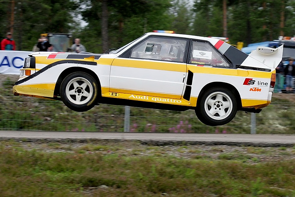 Mattias Ekström pictured during a break of the 2008 ERC round at Höljes when he drove the Audi S1 of Olle Arnesson. © Johnny Loix/ERC24