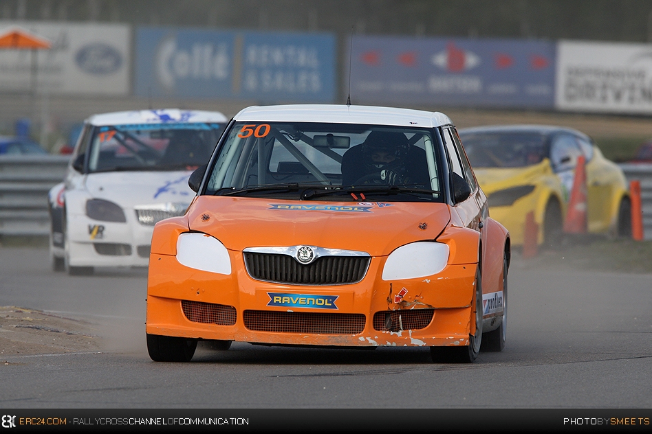 Russian Nikita Misyulya (Škoda Fabia Mk2) bagged the Super1600 overall victory in his "Dutch colours" car. © DS/ERC24