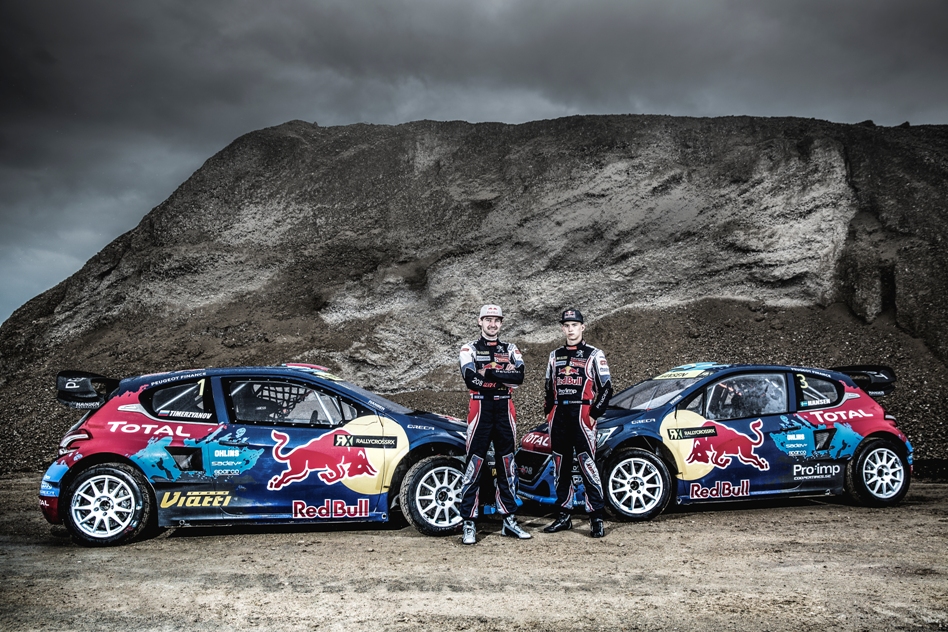 Timur Timerzyanov and Timmy Hansen are ready to fight for Team Peugeot-Hansen with their all-new Peugeot 208 SuperCars. © Red Bull Media House/ERC24