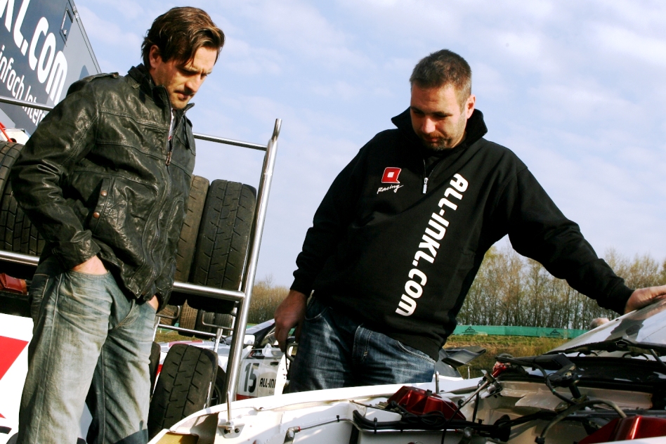 Winkelhock and René Münnich pictured during Rallycross test drives in April 2011 at the Estering. © ACN/ERC24