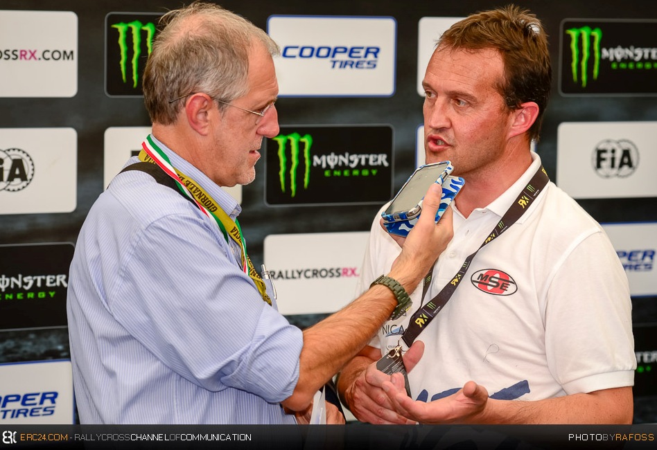 Former WRC star Gigi Galli is the WRX guest driver that pulls the interest of the media people. © JKR/ERC24