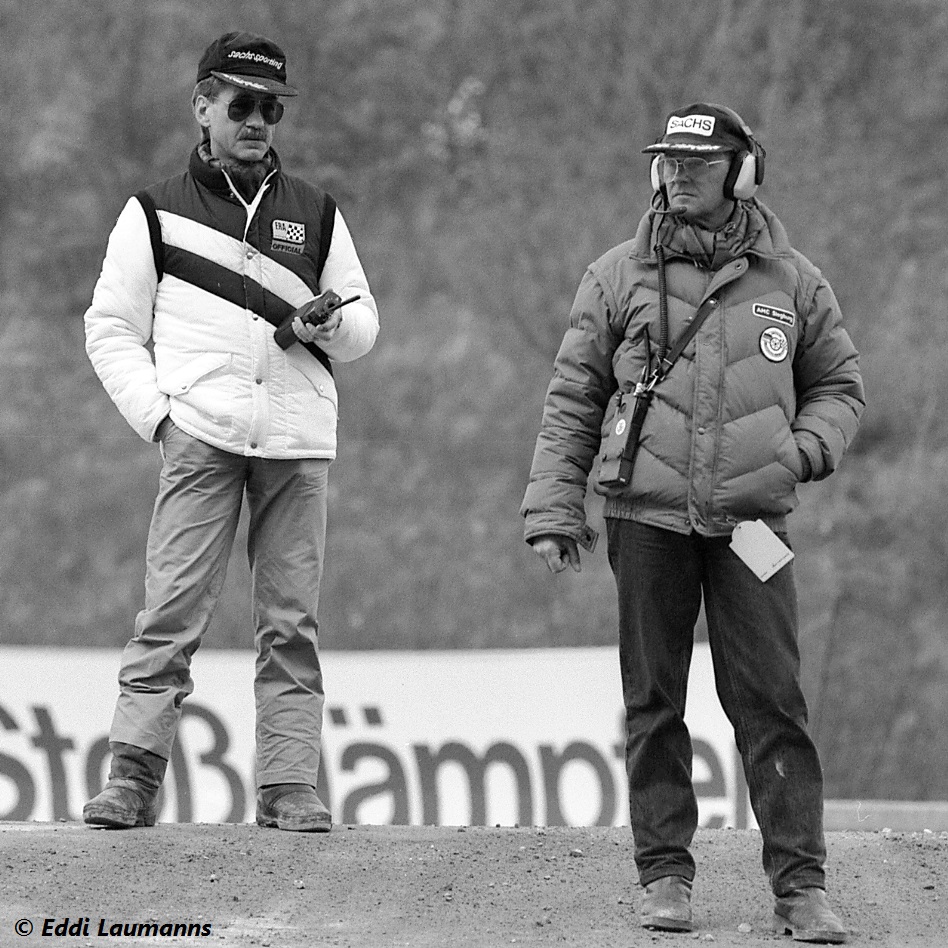 The late Bernd Ziskofen, here together with the late Klaus Stich (right), was "Mister Estering" and keen to create a Rallycross World series. © EL/ERC24