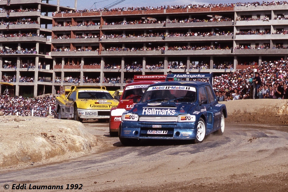 In 1992 Mark Flaherty, here pictured in Lousada (Portugal), raced his MG Metro 6R4 Group B monster in nine of the eleven ERC rounds. © EL/ERC24