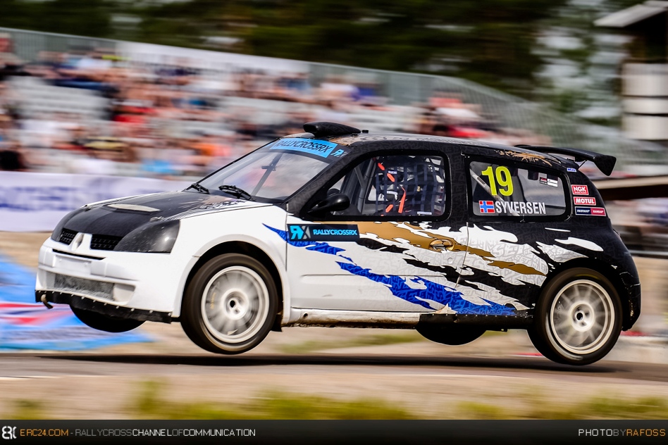 In the Swedish 2014 WorldRX round the Norwegian raced a Renault Clio Mk2 in the Super1600 class. © JKR/ERC24