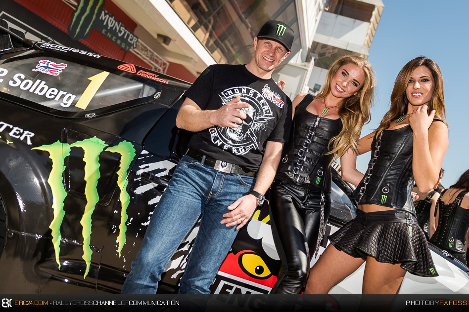 Reigning Rallycross World Champion Petter Solberg is partly backed by Monster Energy this year. © JKR/ERC24