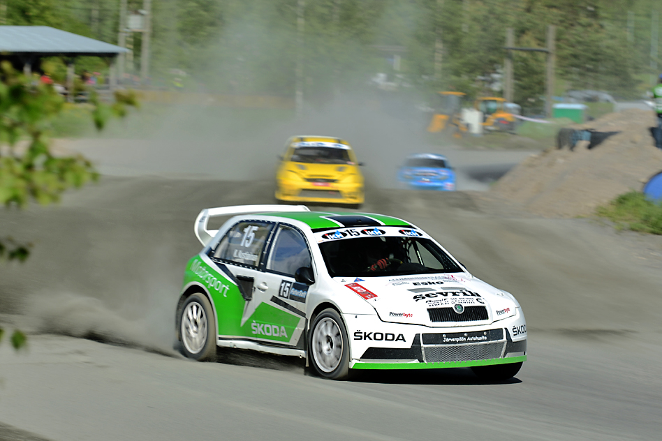 Local Rallysprint regular Klaus Kostiainen drove the ex-Mika Trogen Škoda Fabia to 9th place. © Toni Ollikainen/ERC24