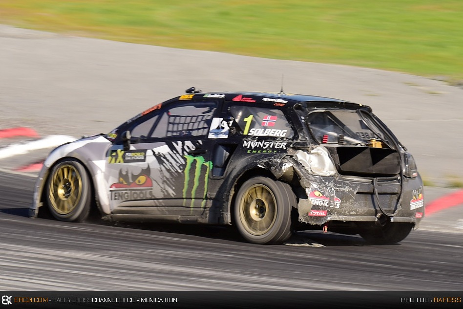 Championship leader Petter Solberg missed a place in the Final after been treated rough in Semi-Final 2... © JKR/ERC24