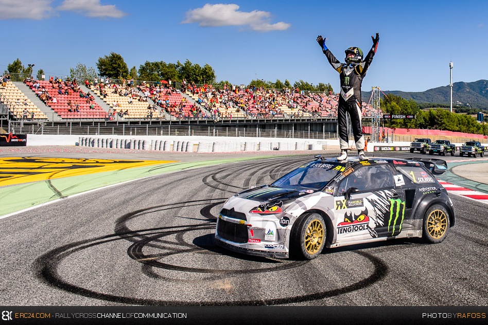 Petter Solberg last season claiming his third overall victory in Barcelona. © JKR/ERC24